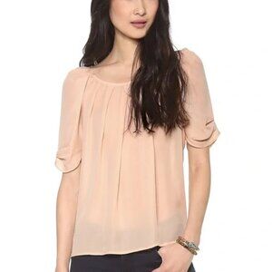 NWOT Joie Eleanor Silk Blouse Top Blush Rose Size XS